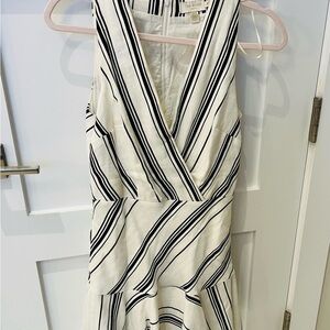Ted Baker Black and White Asymmetrical Wrap Midi Dress